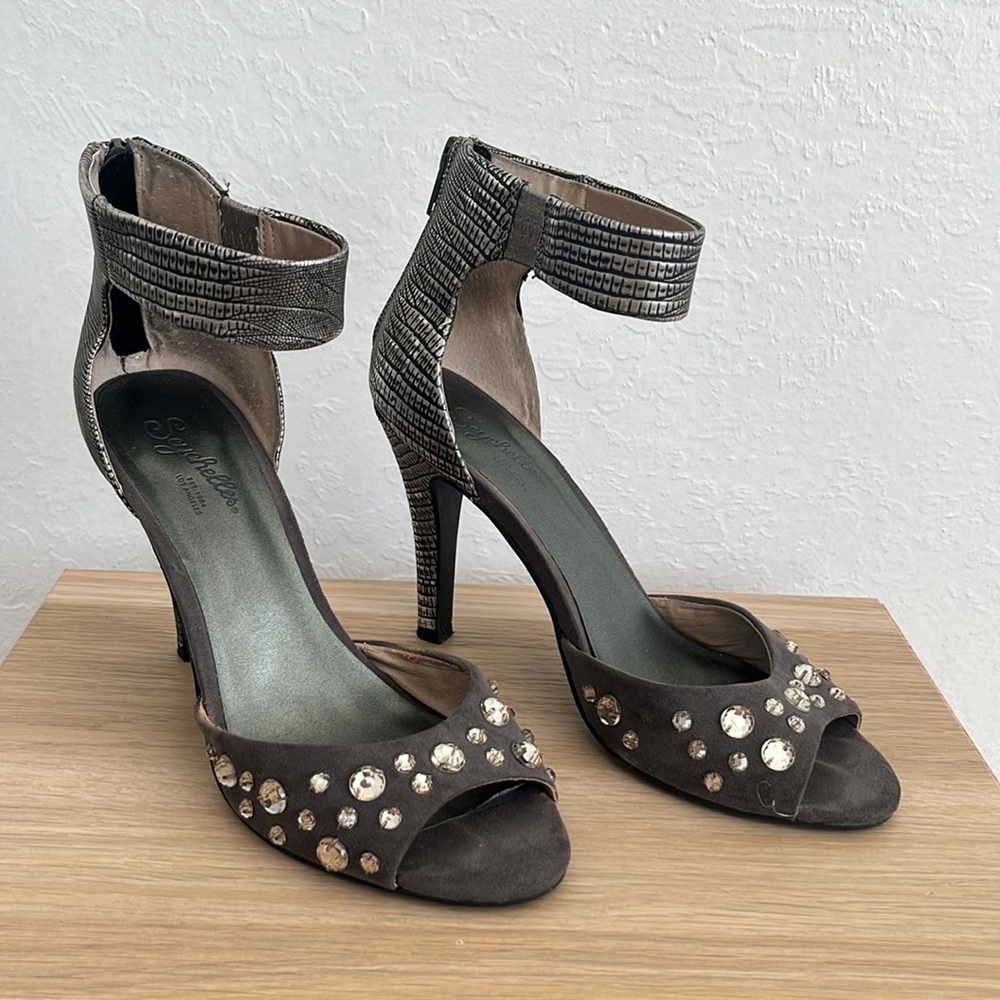 Seychelles jeweled leather heels